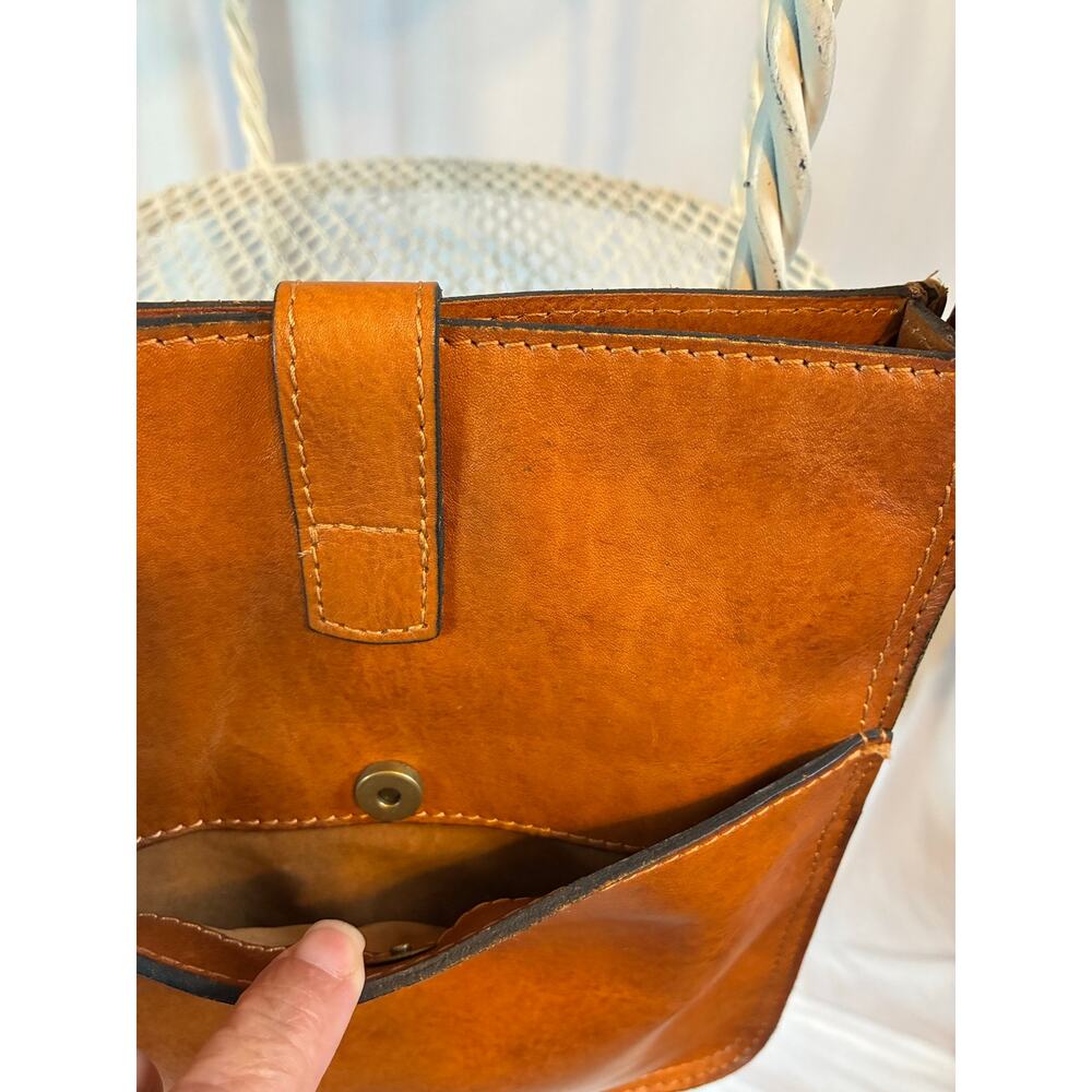 Patricia Nash Bag Brown Leather Floral Burnished Tooled Venezia Crossbody - Picture 10 of 15